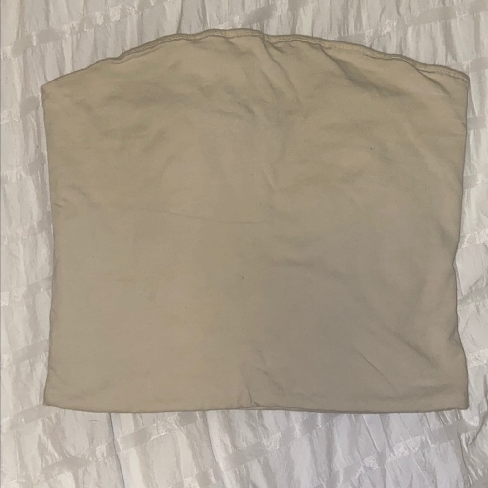 Brandy Melville ivory/yellow cropped tube top